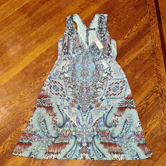 NWT Apt 9 V-Neck Flip Flop Dress Size S - Blue - Picture 1 of 6